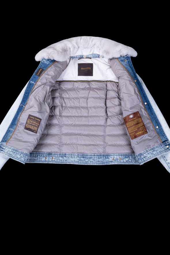 MooRER petunia-piel-104x-n mujer lejía azul RRD6041204 vestir